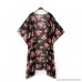 Women Lady Boho Print Chiffon Loose Shawl Kimono Cardigan Top Cover up Blouse Beachwear Black B07M9TTB6T